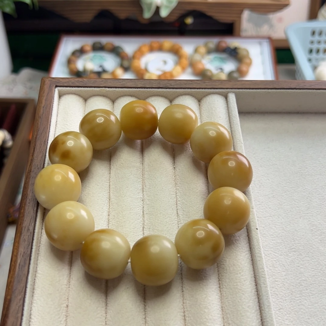 菩提根/象牙果手串卡21苹果干磨虎皮瑕疵