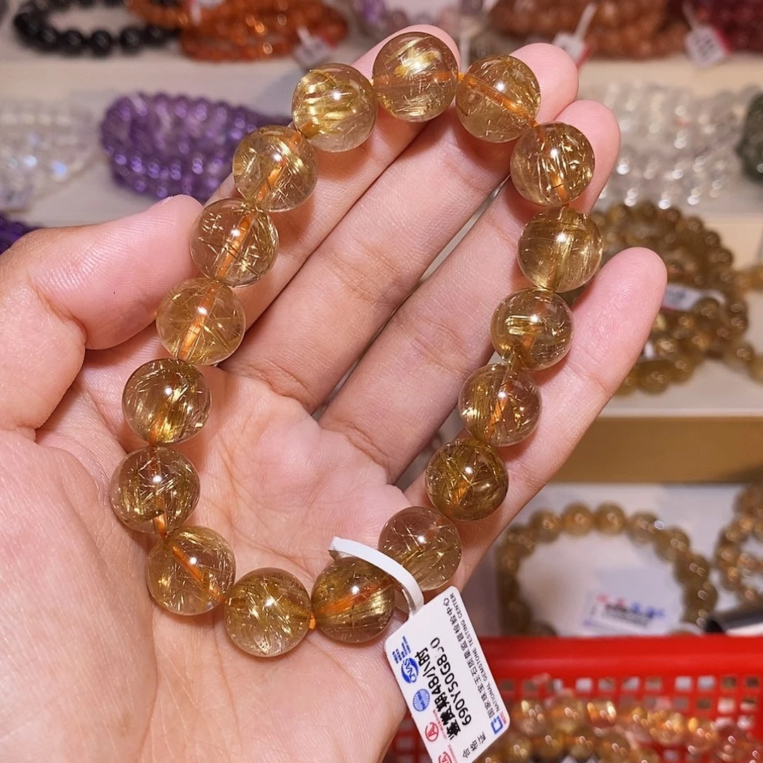 发晶手链未镶嵌烟花钛晶12.4mm