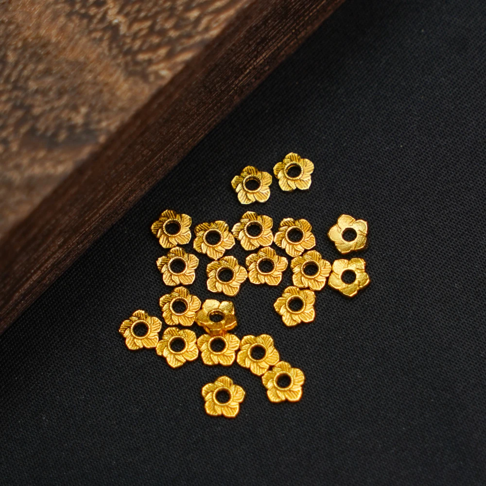 925银银制品 【发2片】5MM  A款五瓣花花托配件  PJ512