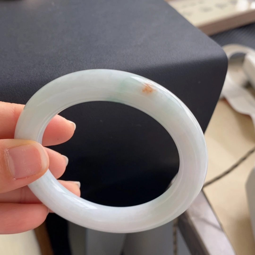 翡翠未镶嵌手镯11号圆条57