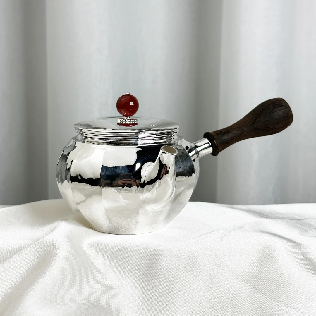 -手工瓜棱侧把小壶泡茶壶999