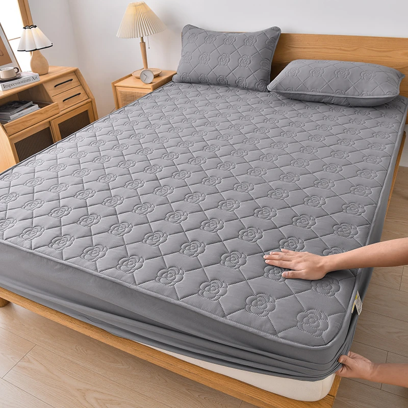 家用防滑床笠罩固定防滑水洗棉罩床五星酒店透气防水床垫夹棉罩套
