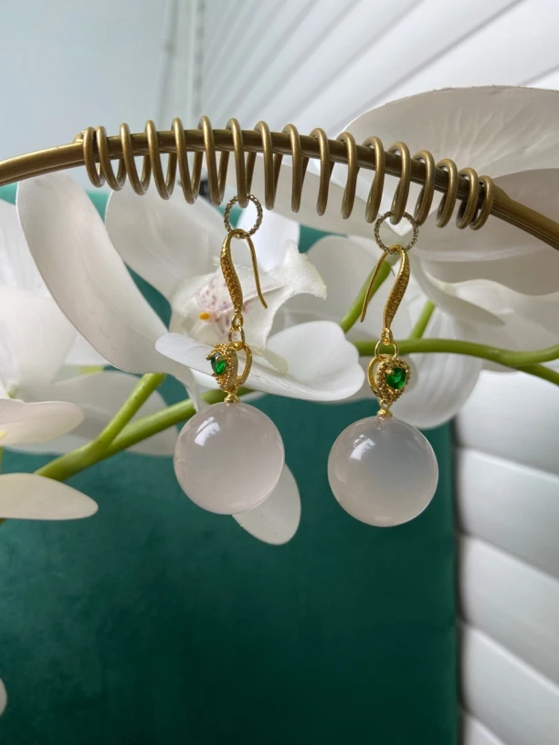 合金树脂耳饰 白色大珠在太阳下会变色20毫米直径