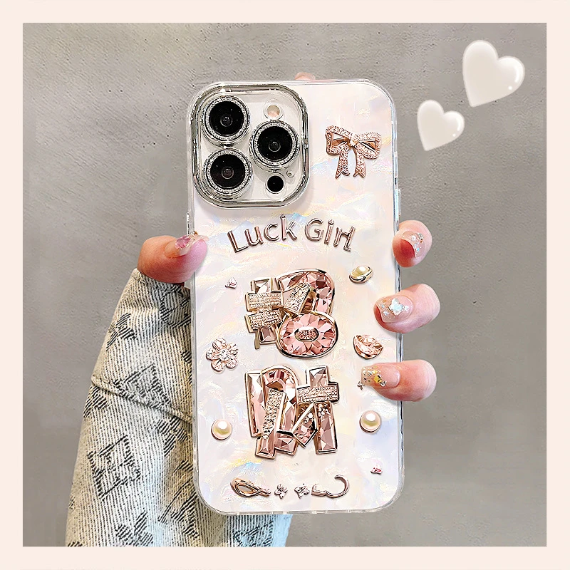 招财支架手链适用16promax手机壳13高级感15带支架14/12文字