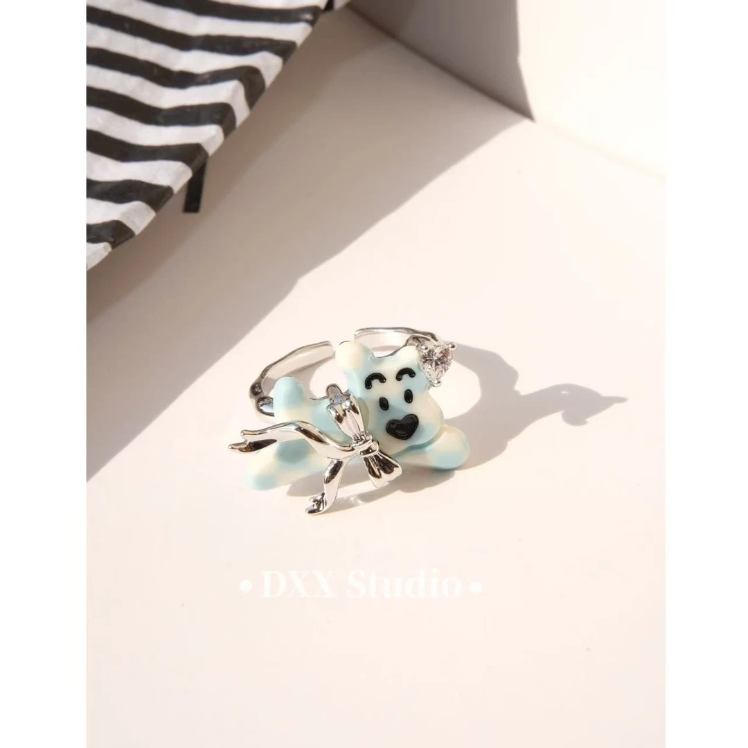 铜合金戒指 小众设计小狗精致开口戒指47442