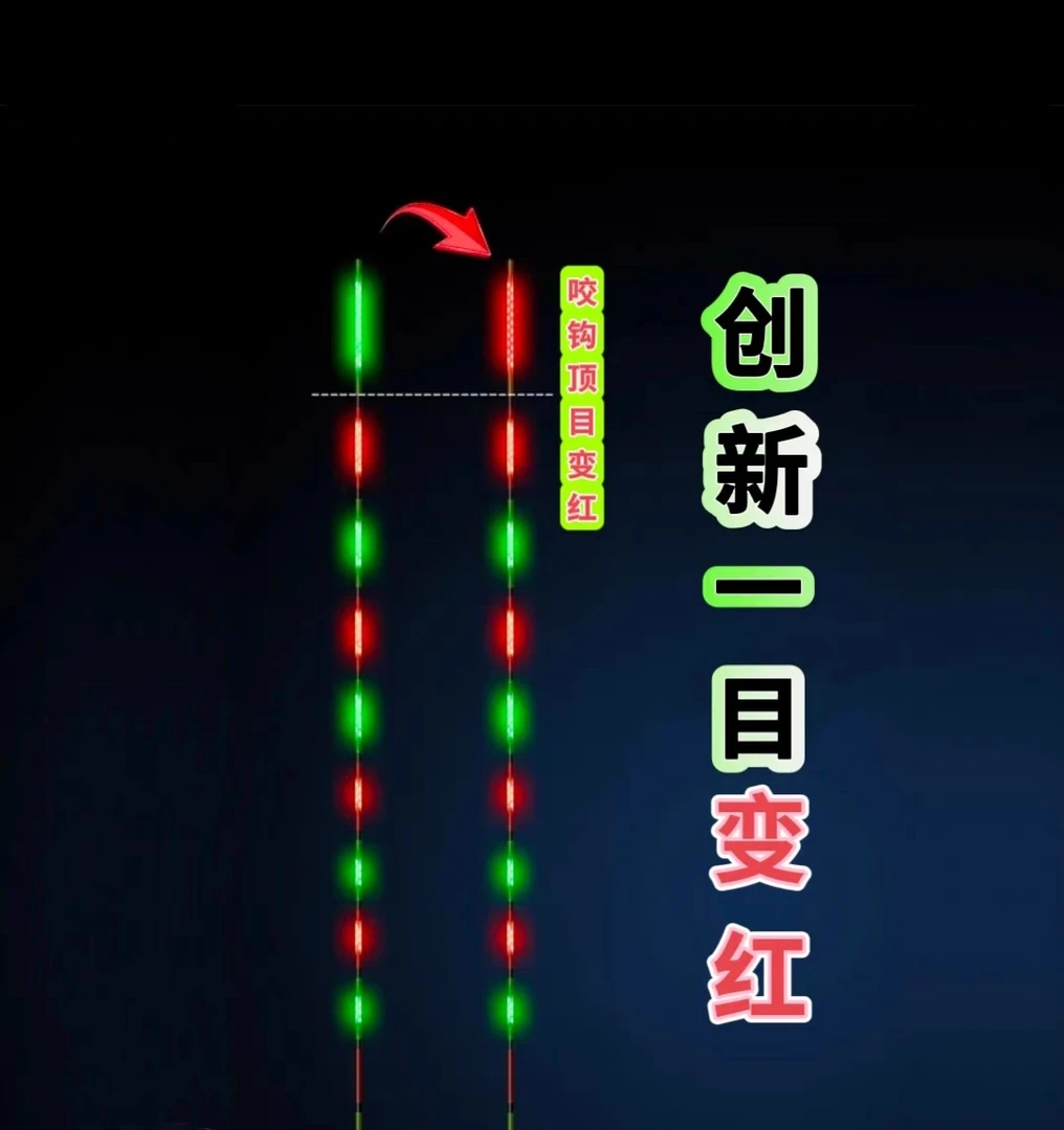 一目变色双排灯高灵敏日夜两用电子夜光漂尾配件变色加粗鱼漂浮漂
