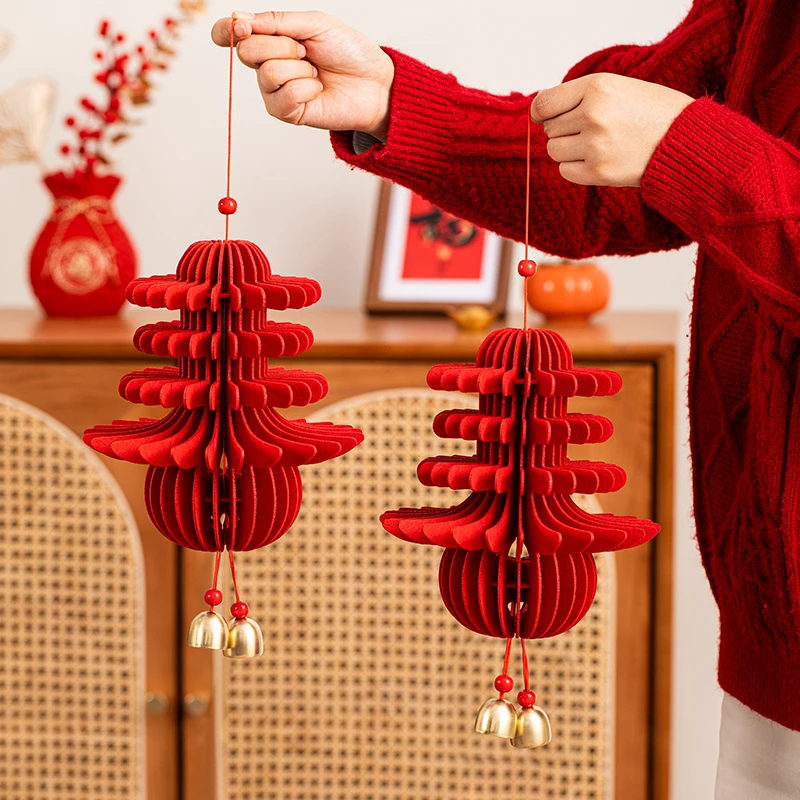 新年装饰蜂窝春字桌面毛毡挂件2025蛇年毛毡装饰春节新年装饰摆件