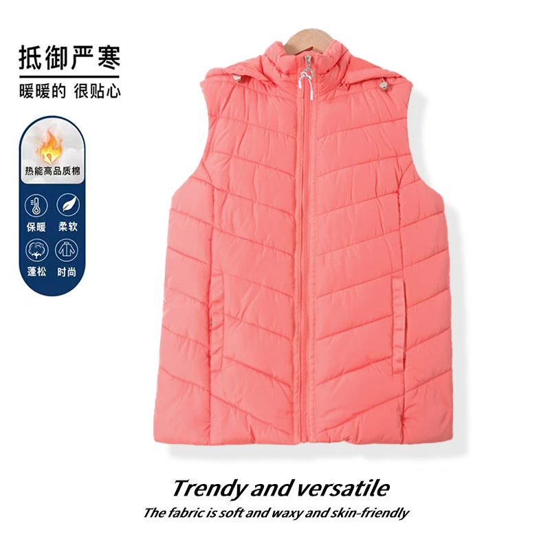 换季浮力女士绗缝连帽马夹无袖舒适保暖内搭显瘦00102百搭可外穿