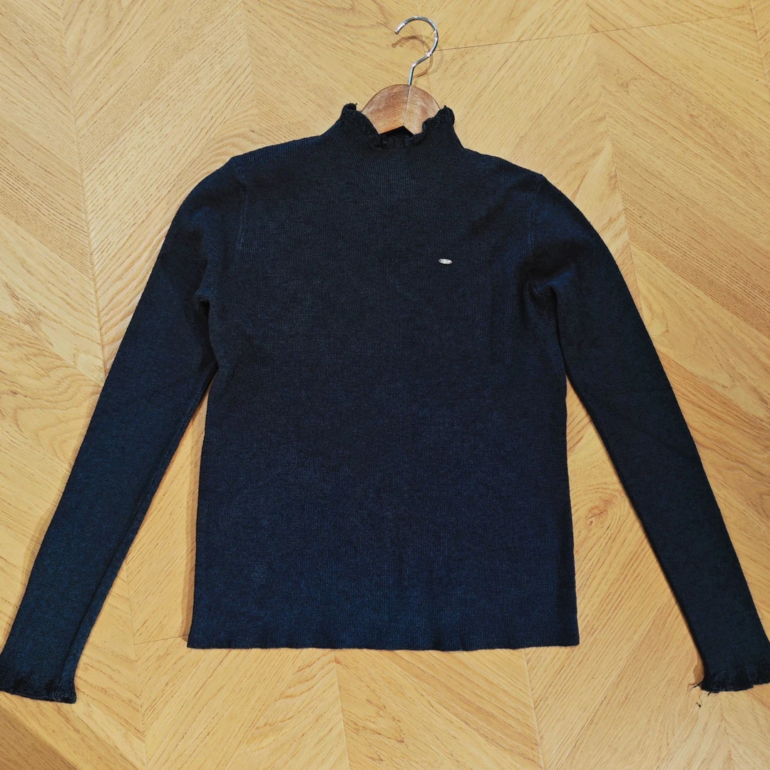 修身型长袖厚款韩版短款毛针织衫针织衫纯色黑色毛衫SS-000042P