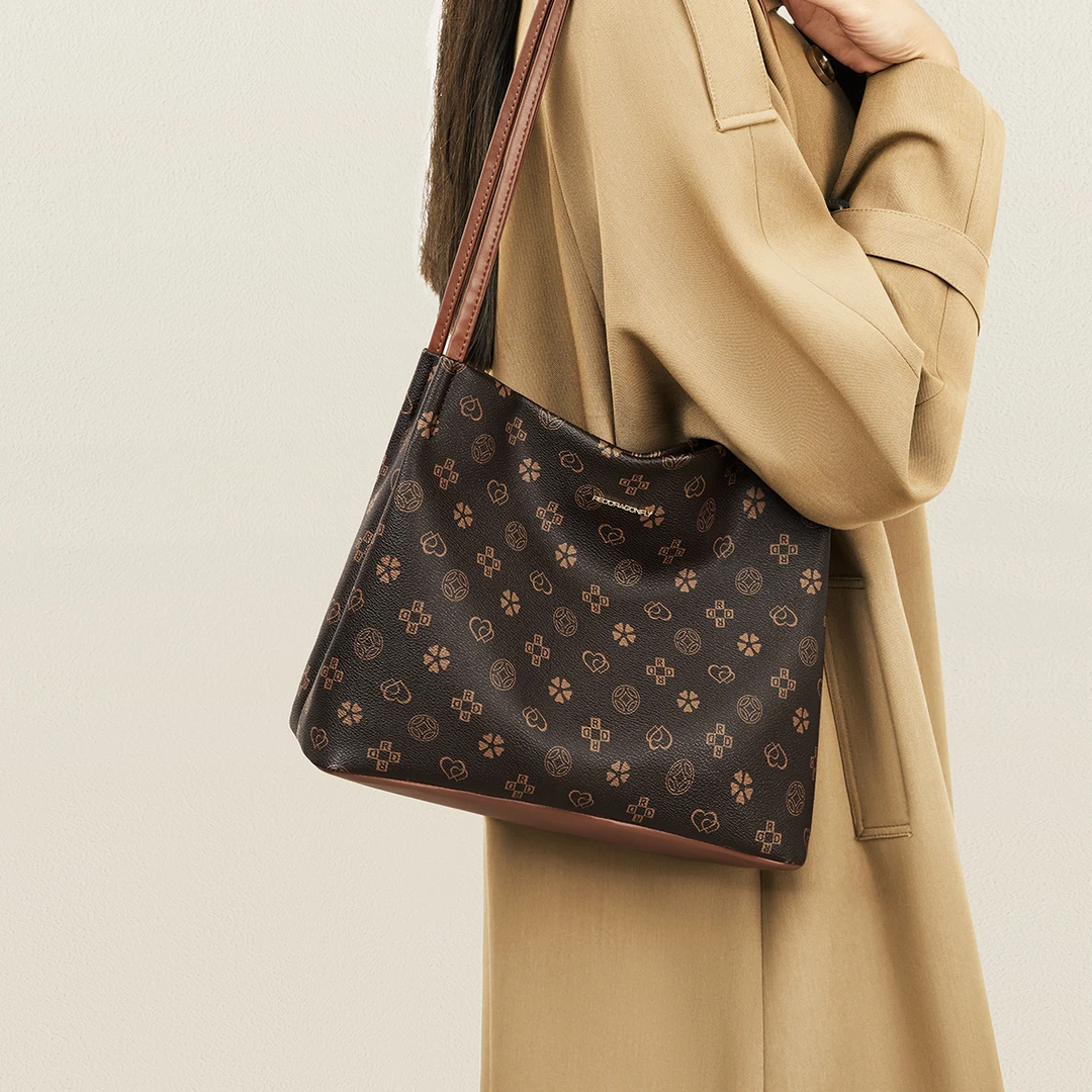 红蜻蜓品牌正宗新款通勤大容量单肩斜跨女士小众托特包包送妈妈