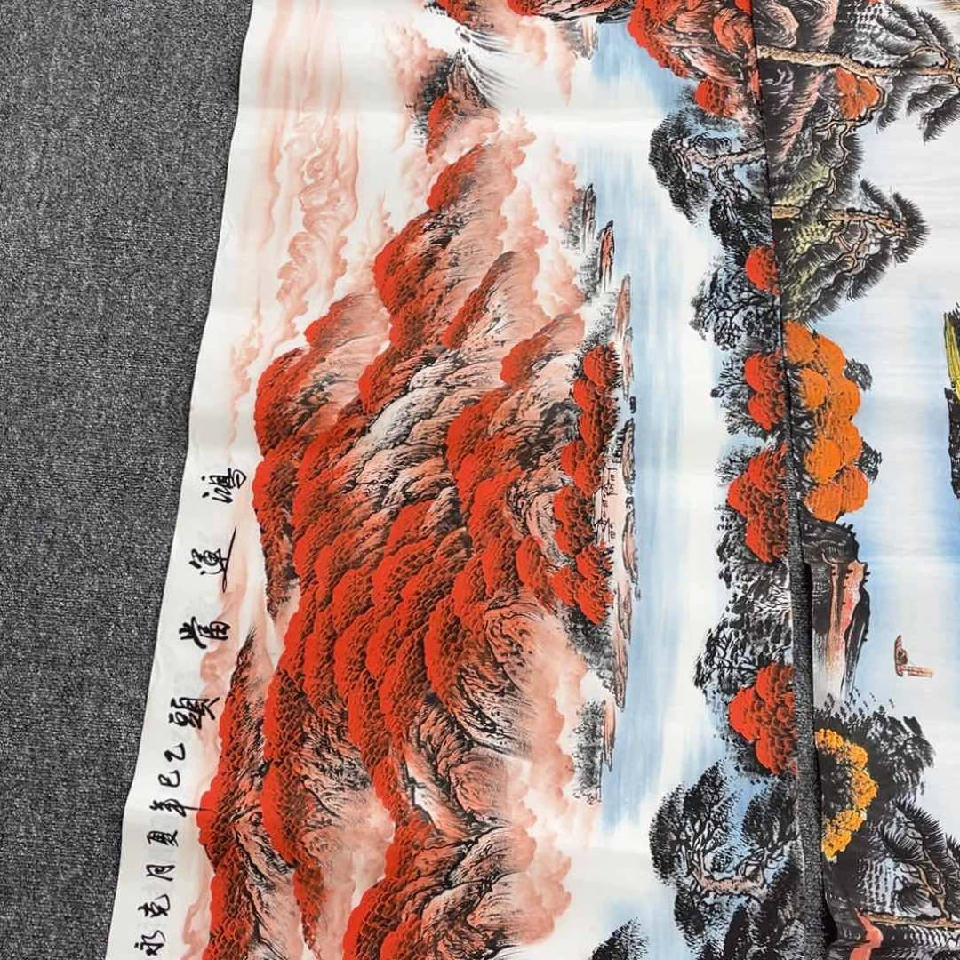 国画卖字画的小男孩