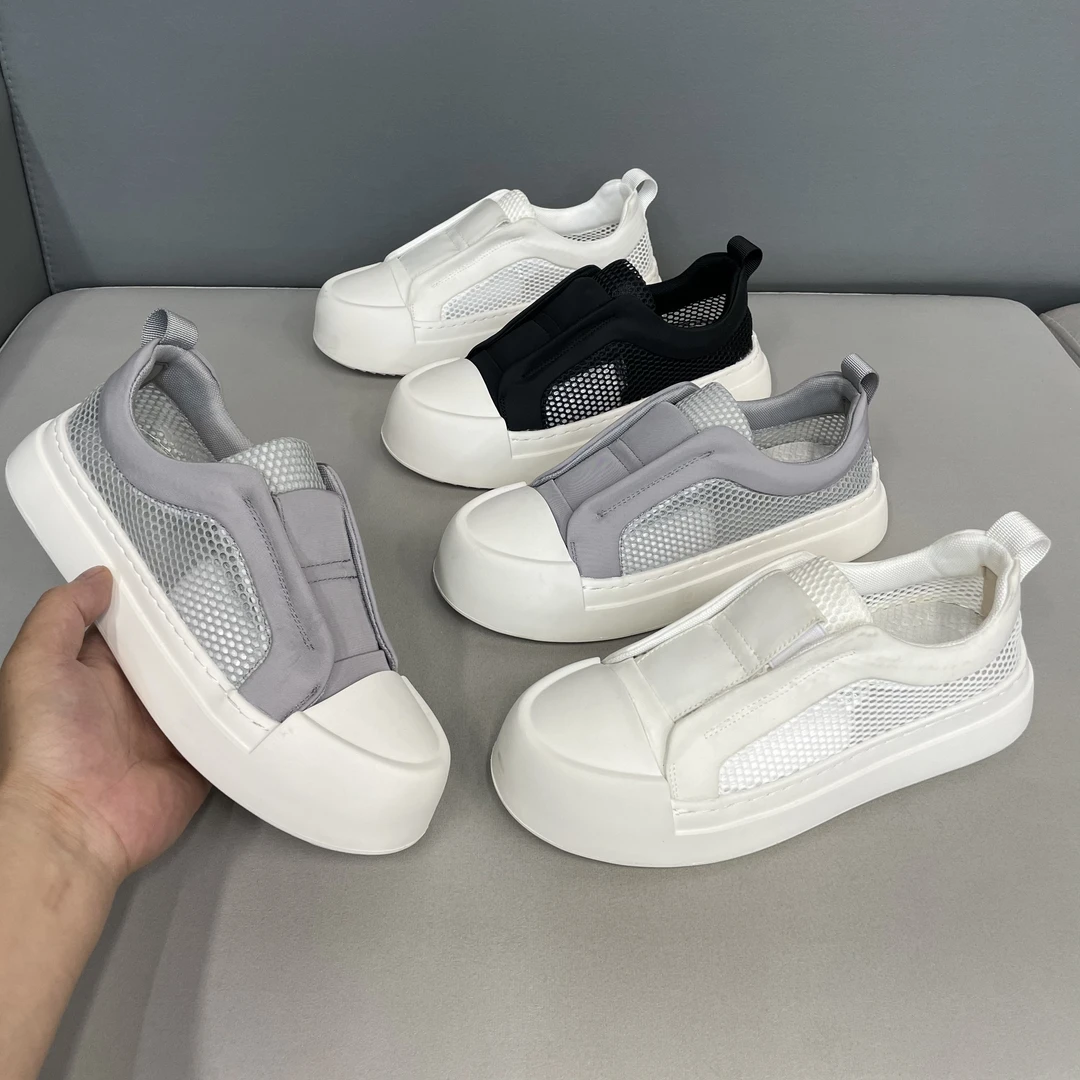 中跟平跟薄款透气时尚休闲鞋夏季休闲风潮流百搭脚蹬男鞋皮鞋码