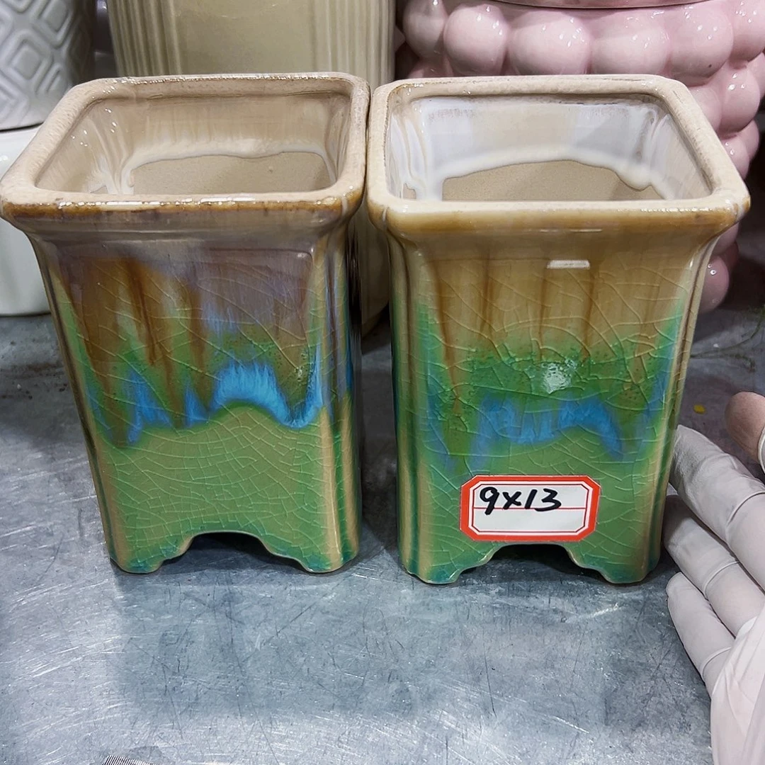 有孔，外贸尾单陶瓷花盆凑单10米包邮