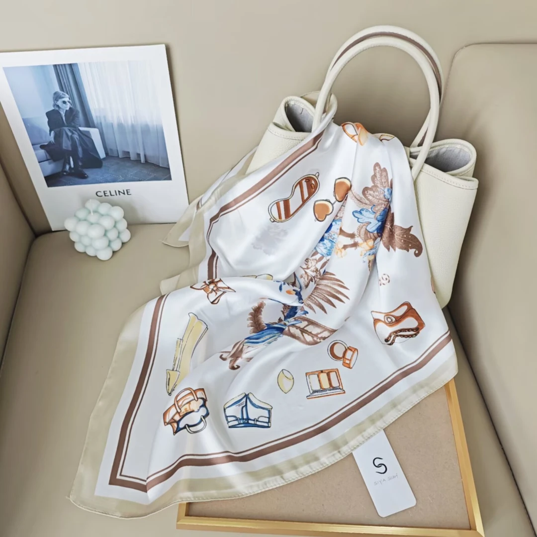 100新款百搭杭州丝绸丝巾70*70#1613