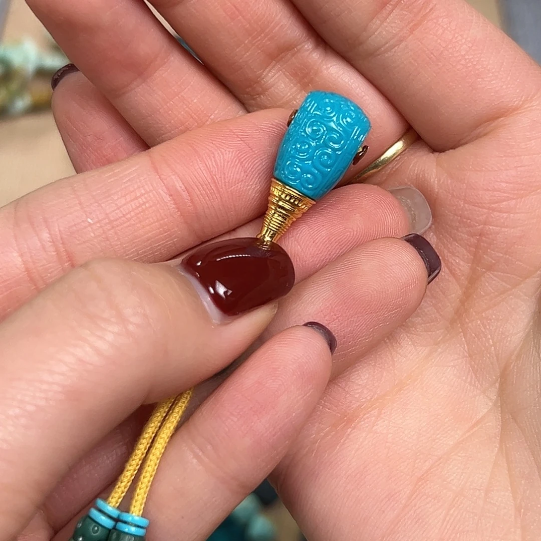 绿松石18K金镶嵌配饰