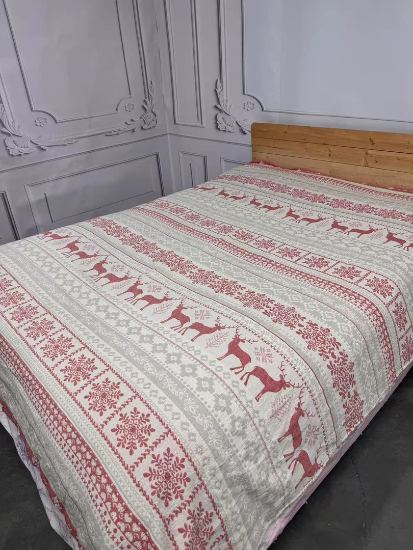 [麋鹿]纯棉纱布床盖毛巾被