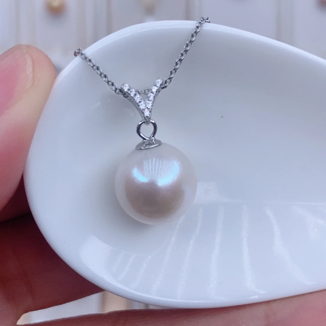 淡水珍珠银S925镶嵌颈饰