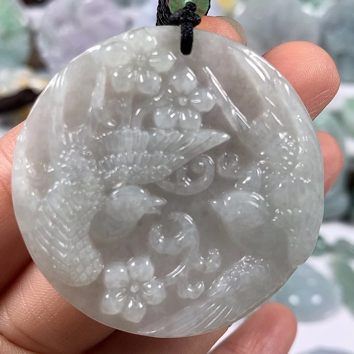 翡翠未镶嵌颈饰鸟语花香福利