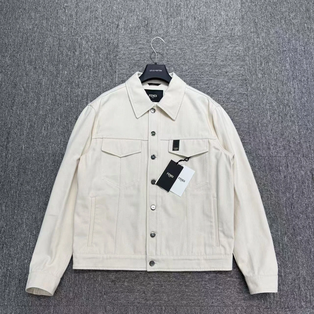 99新 FENDI/芬迪 字母logo牛仔夹克/50码/编码13821