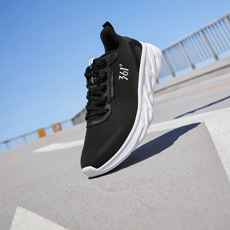 361°男鞋运动鞋2025年春季皮面防滑耐磨男子休闲通勤跑鞋