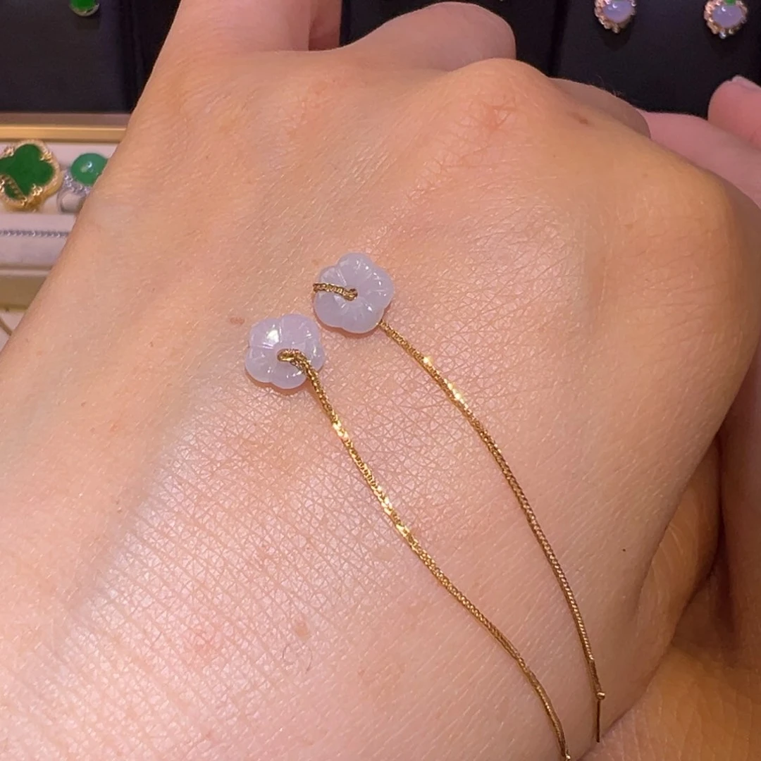 翡翠颈饰18K金镶嵌耳环