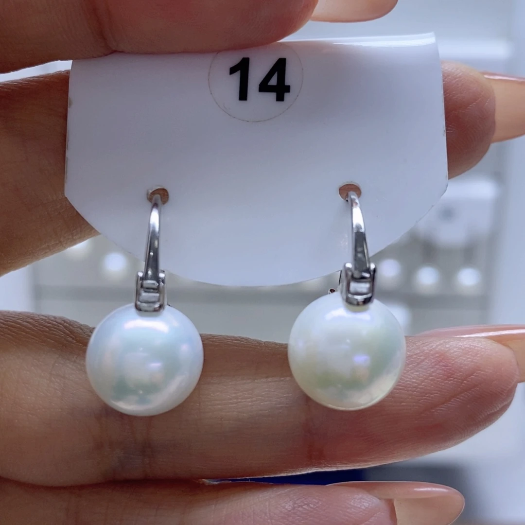淡水珍珠耳饰银S925镶嵌