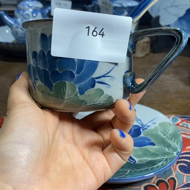 景德镇手绘蓝河咖啡杯