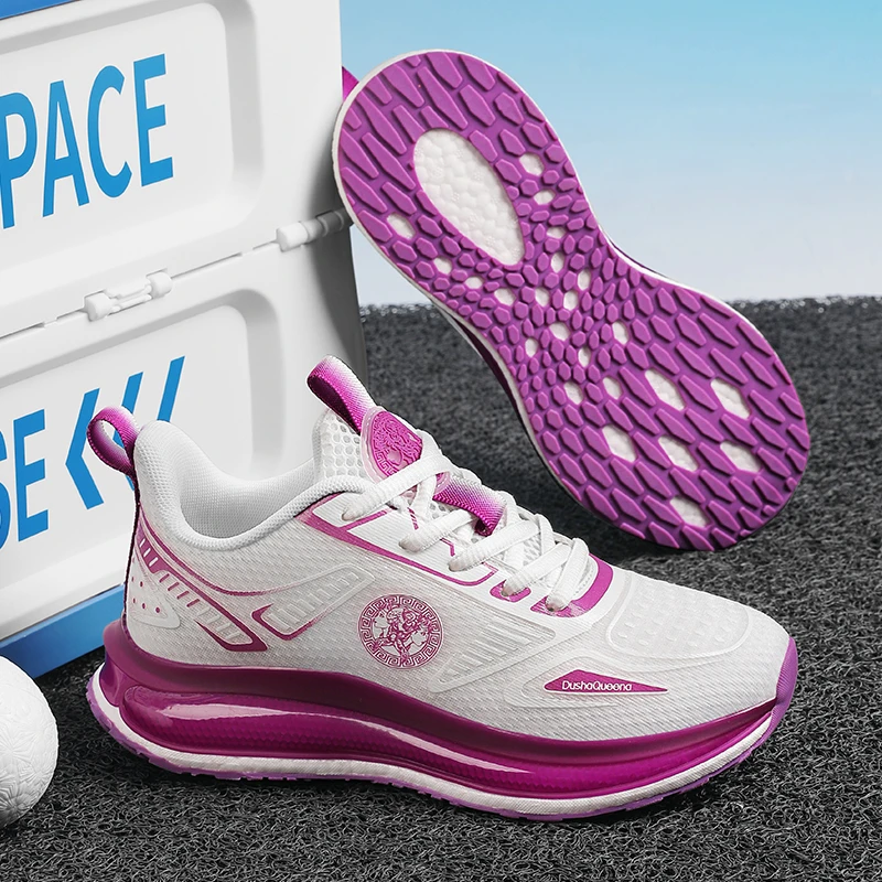 透气网面鞋2025年杜莎琨娜新款男女鞋轻质跑步春秋季系带减震8188