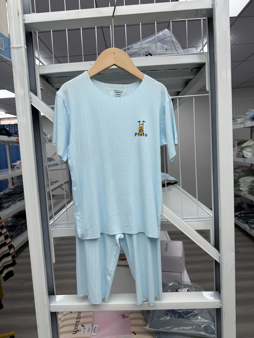 PLUTO童装夏季25新款洋气宽松家居服男童女童中大童短袖套装KC002