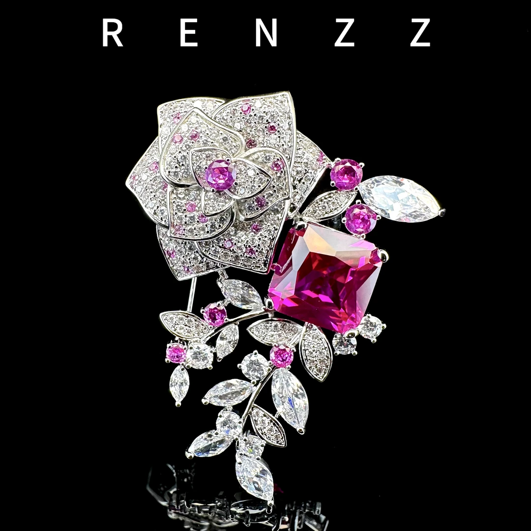 2151 高定红宝石大衣送礼胸针