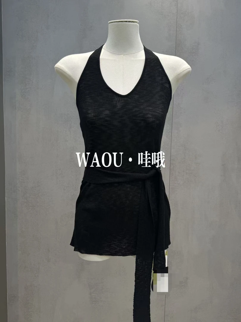 【WAOU】小众设计挂脖上衣K58