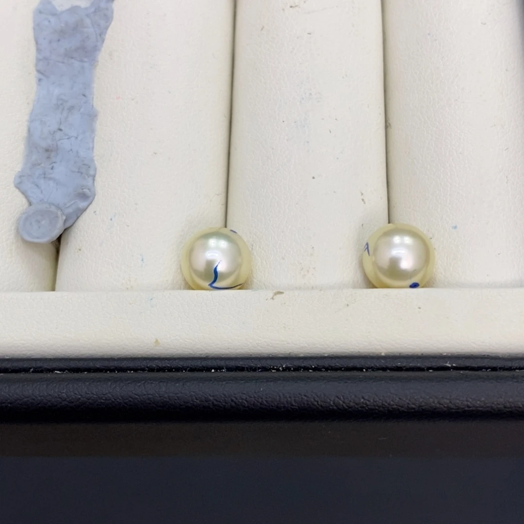 未镶嵌耳饰海水珍珠洛*AK对珠8-9刘