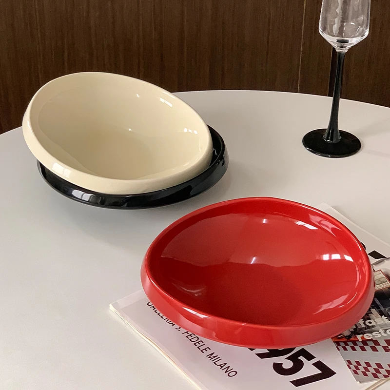 新款欧式高颜值大容量陶瓷盘子家用创意沙拉早餐盘厨房用盘子餐盘