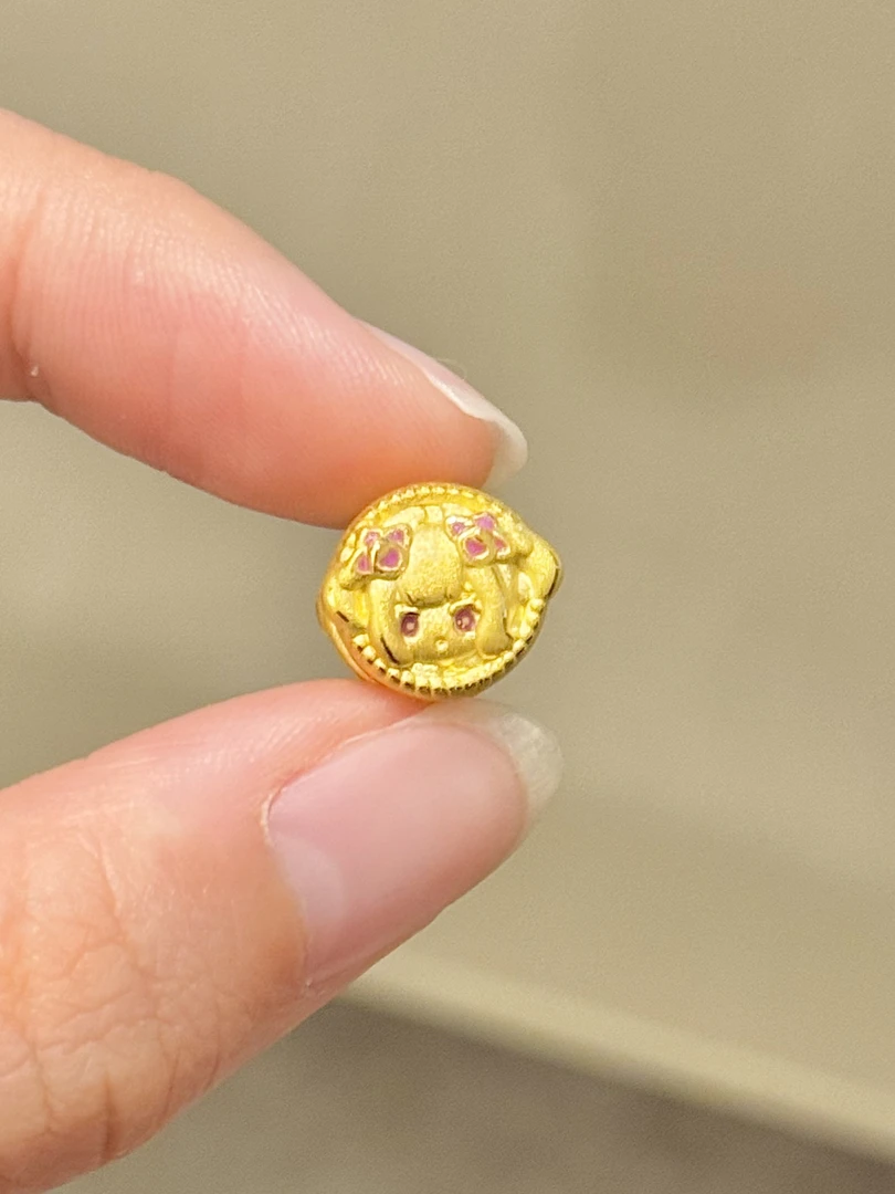 贝贝黄金 足金999 生家小乔 珐琅彩 转运珠 102