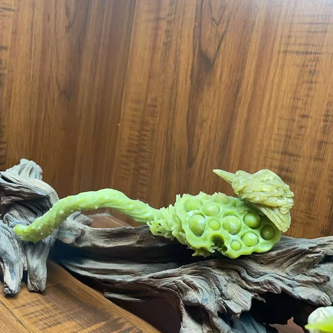 花鸟摆件~岫玉蛇纹石玉~天然俏色巧雕