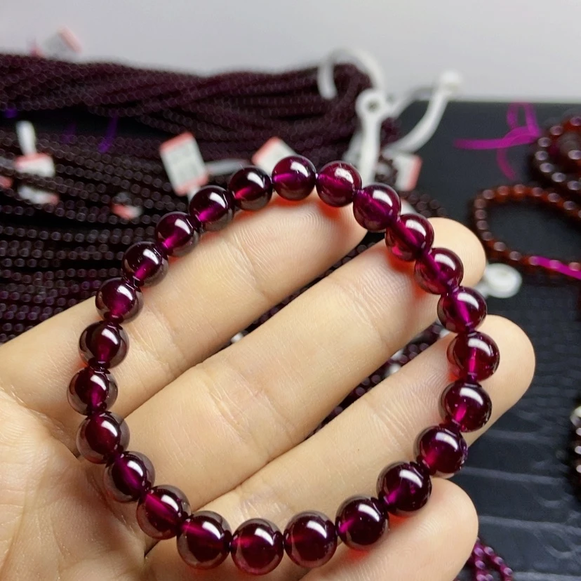 【闪购商品】石榴石（紫牙乌）手链未镶嵌S***