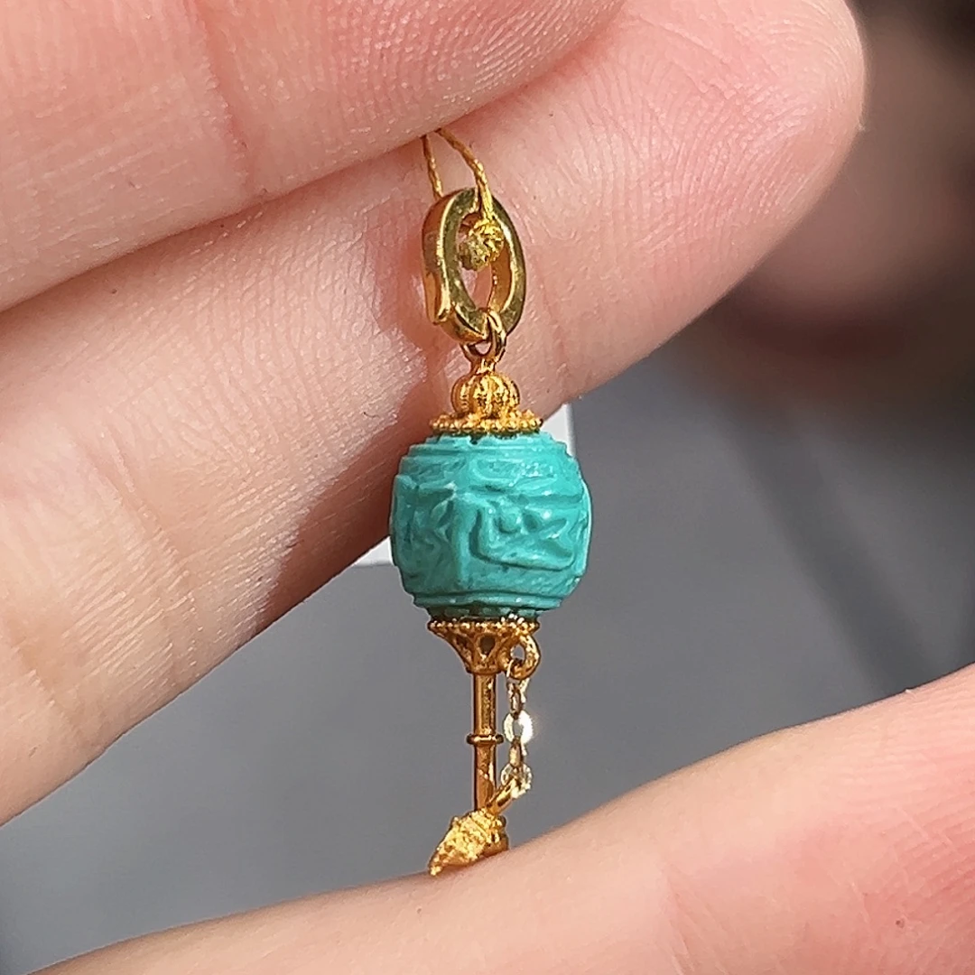 绿松石18K金镶嵌珠宝奇石