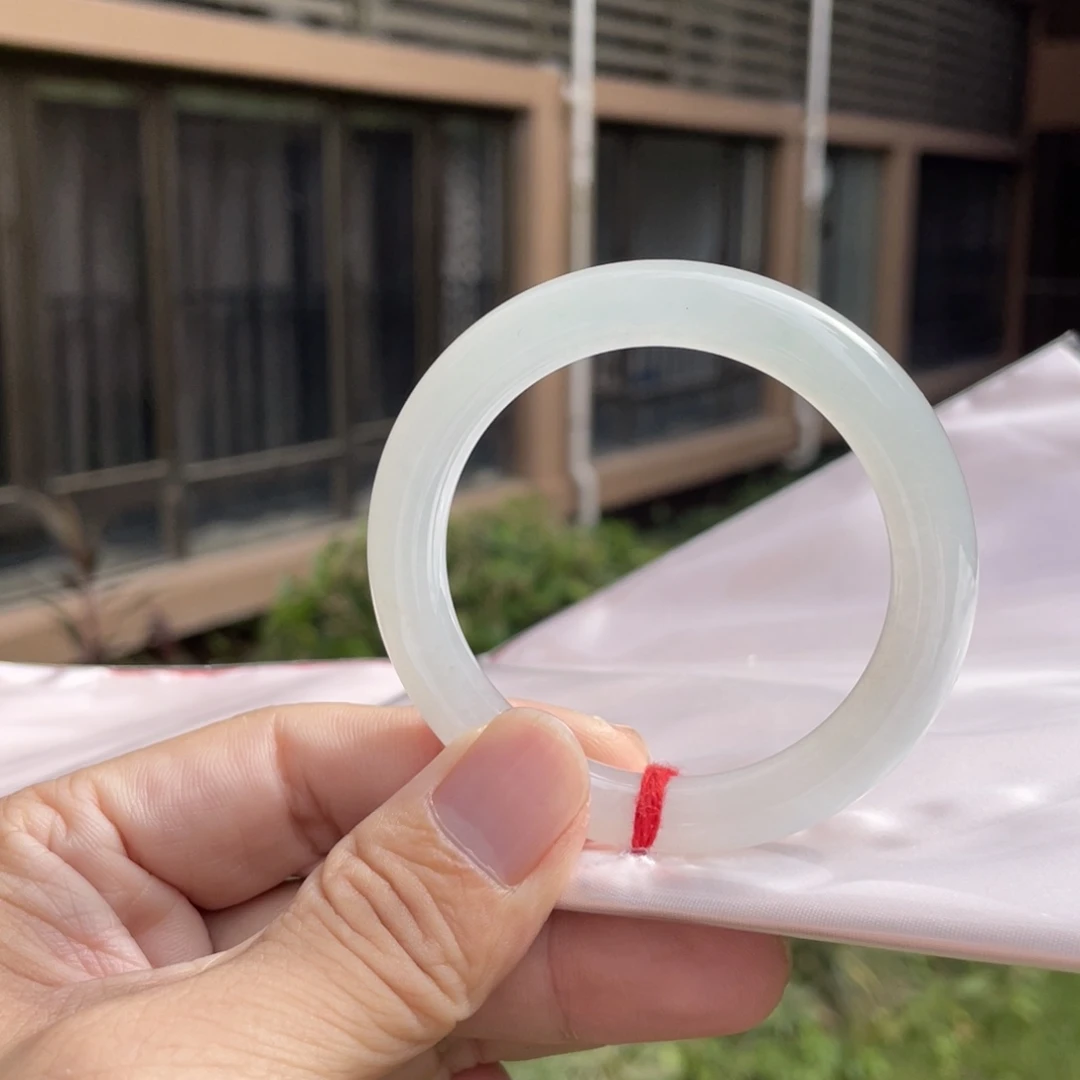 翡翠未镶嵌手镯53.3糯冰晴水种老起胶起莹