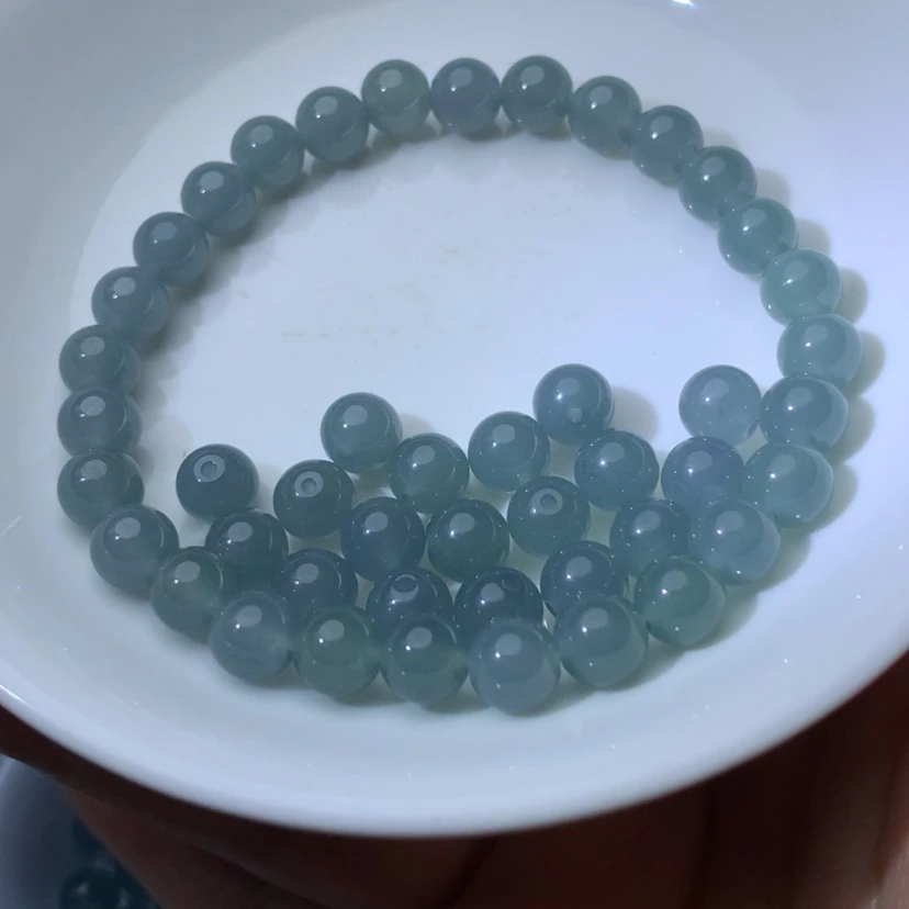 【闪购商品】未镶嵌手链翡翠卡6.8精品冰蓝水14颗 手链拍2单