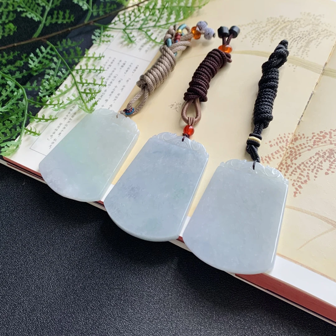 【冠尚珠宝王印】翡翠无事牌H016TG253-505多样性发一