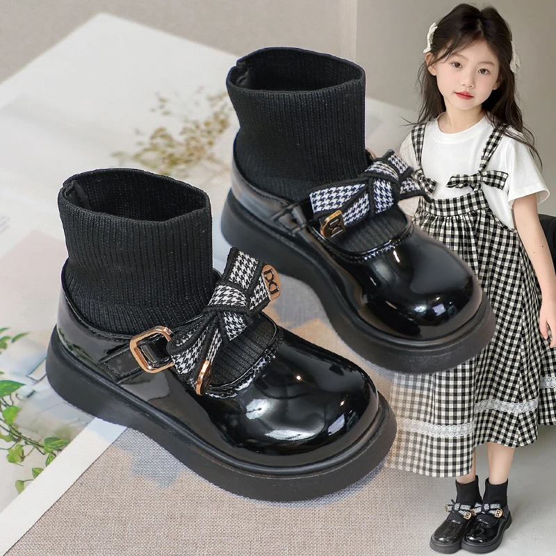 女童短靴2025春秋新款洋气儿童靴子加绒袜靴秋冬百搭马丁靴公主靴