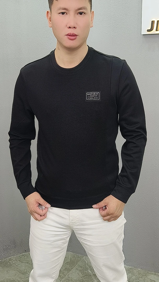 JFT【 小拼接】2025新款男士时尚轻奢经典卫衣百搭休闲款圆领保暖