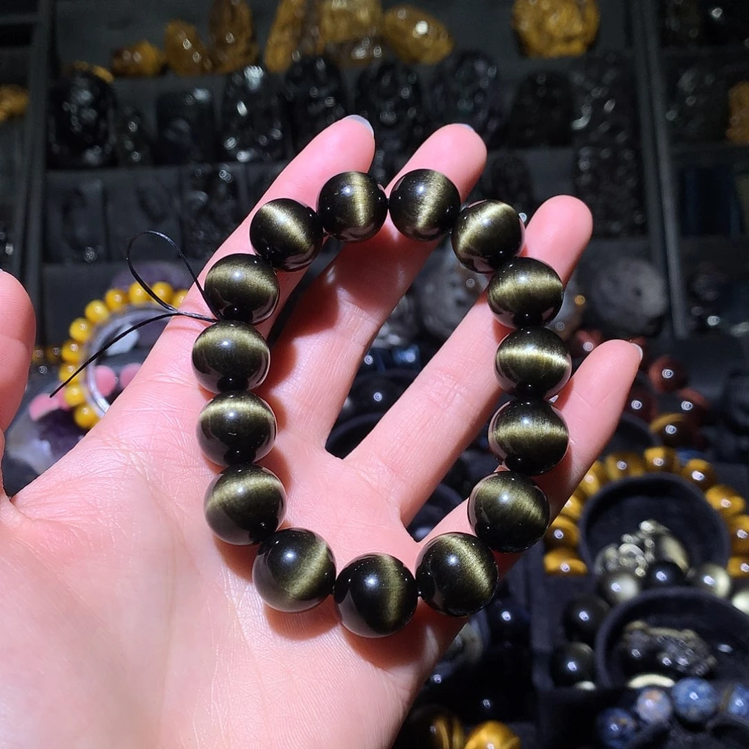 黑曜岩手链未镶嵌不*