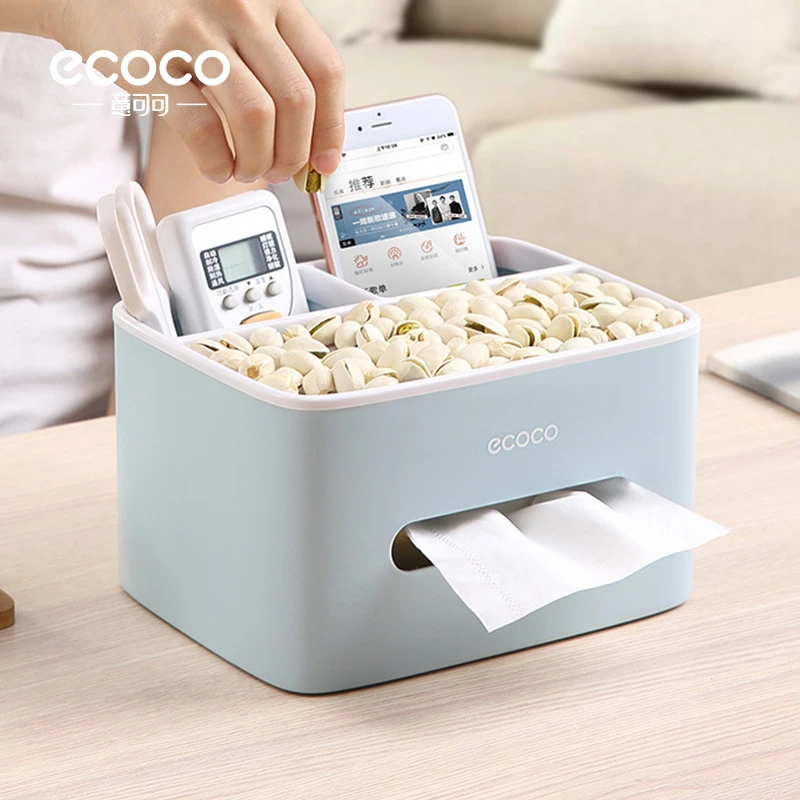 ecoco收纳纸巾盒抽纸盒家用客厅餐厅茶几北欧简约可爱遥控器收纳