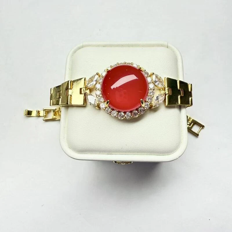 S031-天然  高端  大气   -时尚  红玉髓   红蛋面手链-