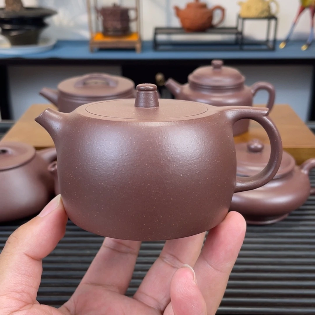 紫砂茶壶底槽青镜铎180cc