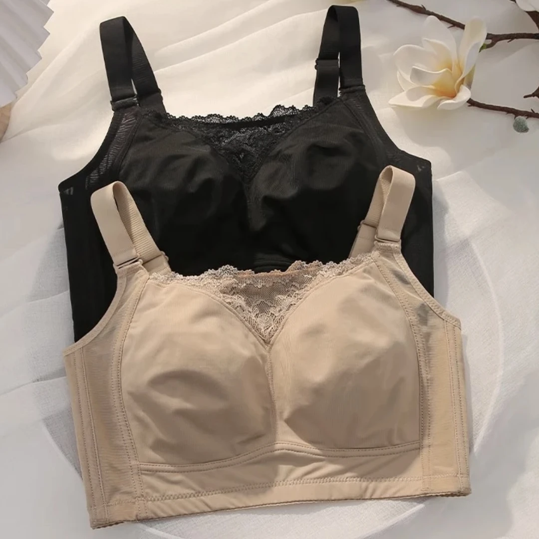 大胸显小防走光光面无痕薄款内衣全罩杯防下垂收副乳调整型文胸罩