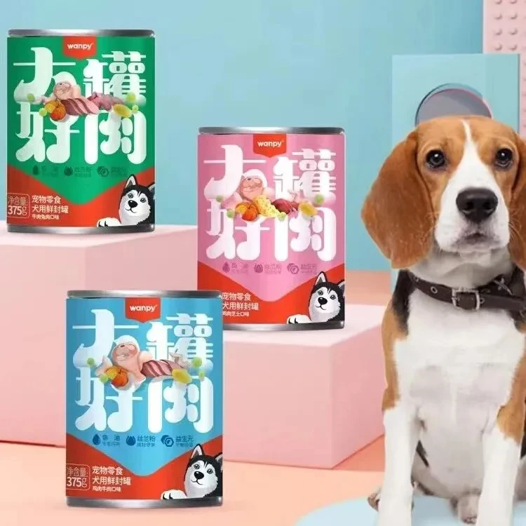 wanpy/顽皮宠物零食犬罐375g 牛肉鸭肉口味