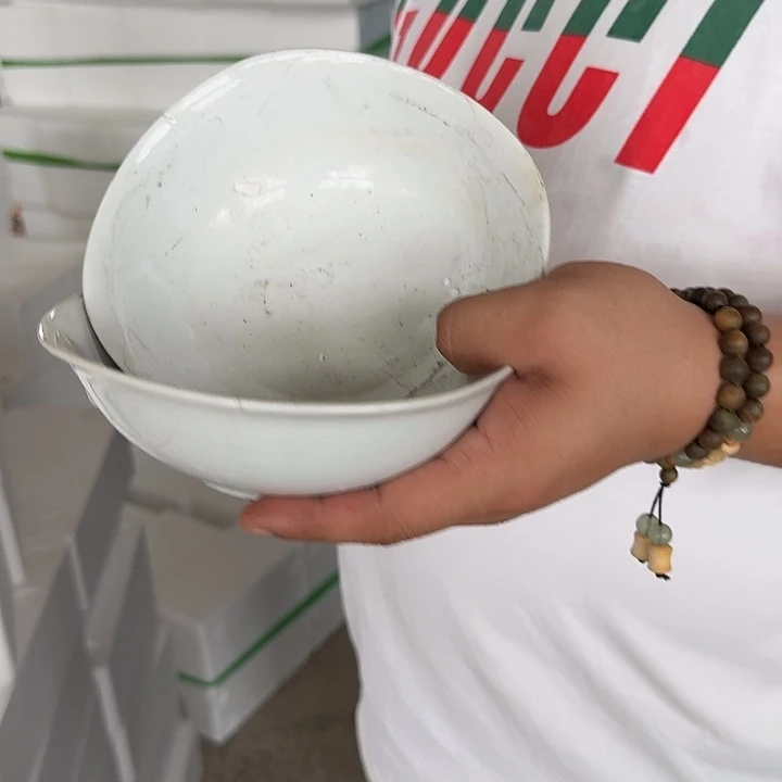 景德镇高温微瑕四方米饭碗2个