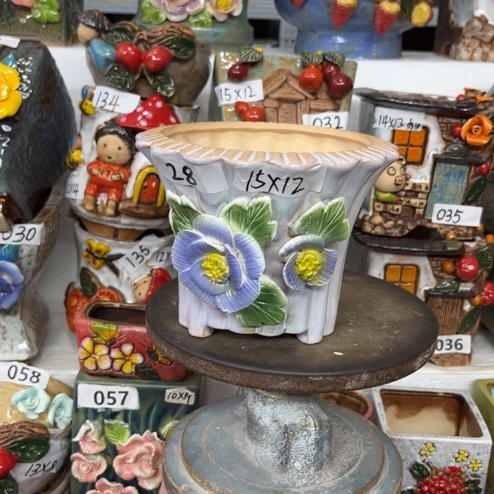 紫砂花盆粗陶材质多肉花盆